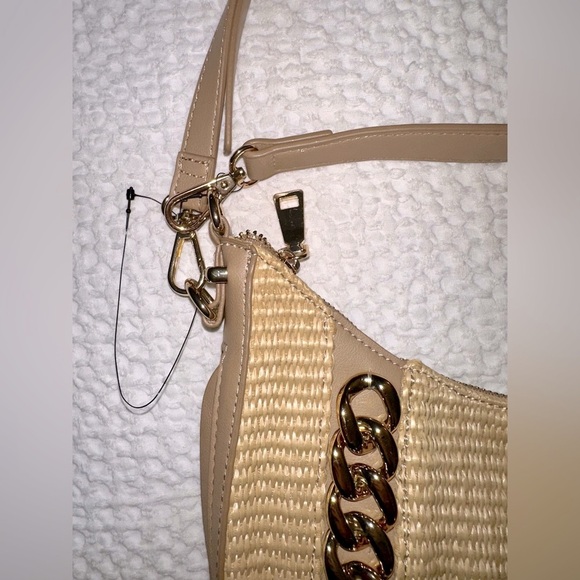 NWOT I.N.C. Kolleene Chain Small Straw Crossbody Hobo Bag - Picture 6 of 8